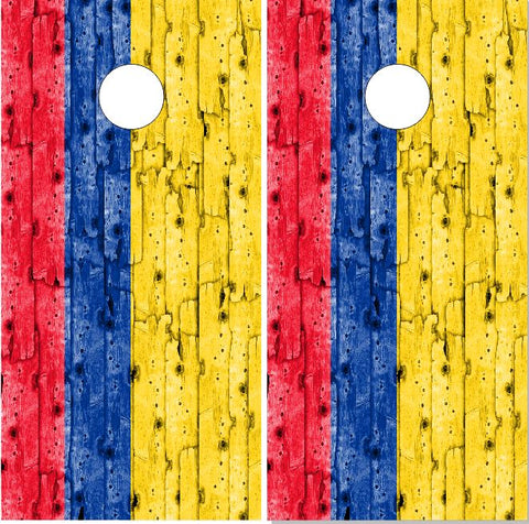 Colombian Flag Wood UV Direct Print Cornhole Tops
