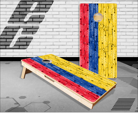 Colombian flag Wood Cornhole Boards