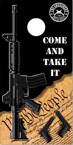 Come And Take It Gun Rights Cornhole Wrap