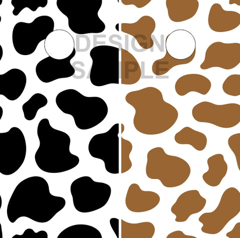 Cow Print Black and Brown UV Direct Print Cornhole Tops