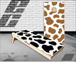 Cow Print Black and Brown Cornhole Boards