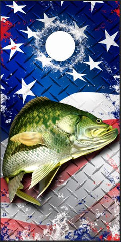 Crappie Fish American Flag Cornhole Wrap