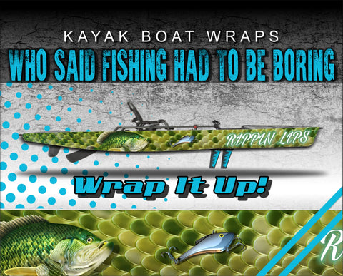 Crappie Fish Rippin Lips Kayak Vinyl Wrap Kit Graphic Decal/Sticker 12ft and 14ft