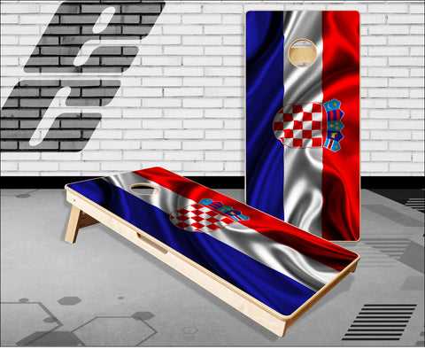 Croatian Flag Cornhole Boards