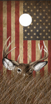 Deer Buck Flag Grass Camo Cornhole Wrap