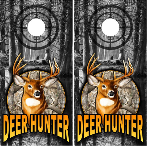 Deer Buck Hunter Camo UV Direct Print Cornhole Tops