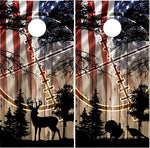 Deer Buck Turkey Hunting Flag Wood Cornhole Wrap