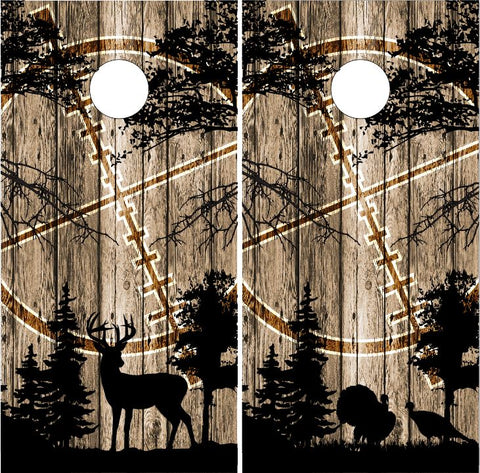 Deer Buck Turkey Hunting Woods UV Direct Print Cornhole Tops