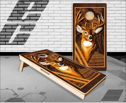 Deer Buck Wood Hunter Cornhole Boards