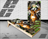 Deer Head Camo Reaper Splashes Cornhole Boards