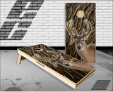 Deer Head Oak Hunting Cornhole Boards