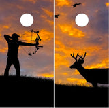 Deer Hunter Sunset Cornhole Wrap