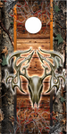 Deer Skull Camo Wood Vines Cornhole Wrap
