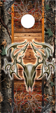 Deer Skull Camo Wood Vines UV Direct Print Cornhole Tops