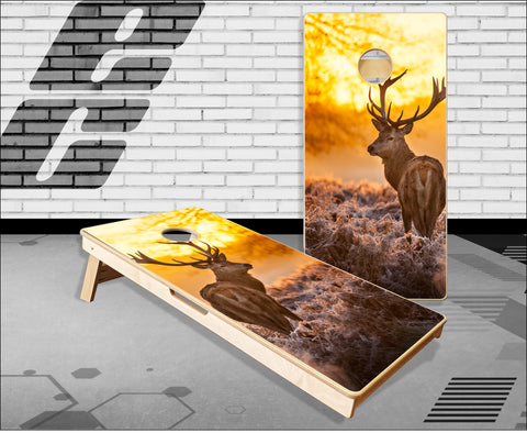 Deer Sunset Cornhole Boards