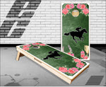 Derby Horse Flowers Cornhole Boards