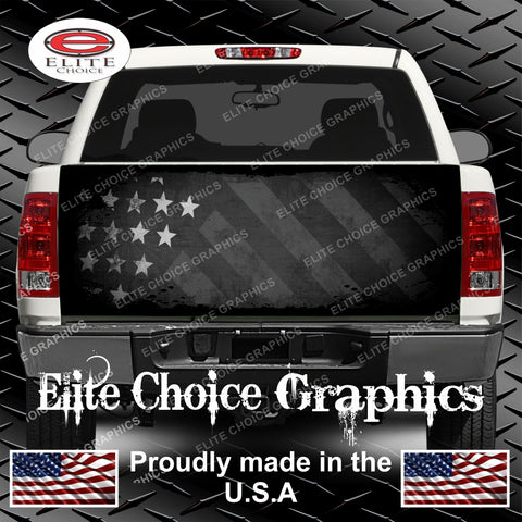 Distressed American Flag Grunge 2 Tailgate Wrap