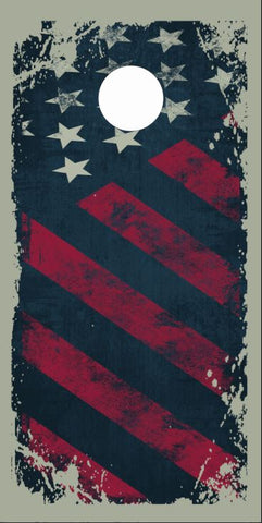 Distressed American Flag Grunge UV Direct Print Cornhole Tops