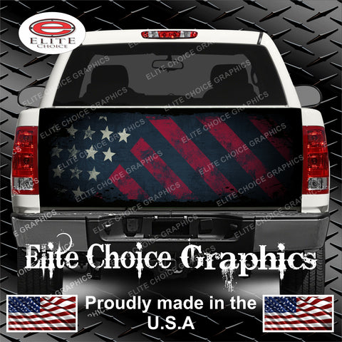 Distressed American Flag Grunge Tailgate Wrap