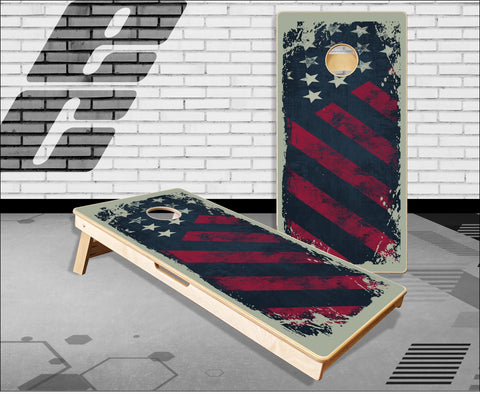 Distressed American Flag Grunge Cornhole Boards