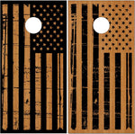 Distressed American Flag Wood Cornhole Wrap