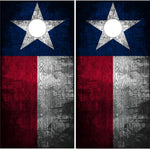 Distressed Grunge Texas Flag UV Direct Print Cornhole Tops