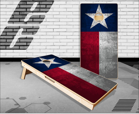 Distressed Grunge Texas Flag Cornhole Boards