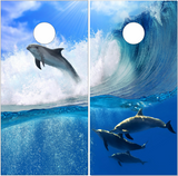 Dolphins Wave Cornhole Wrap