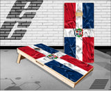 Dominican Republic Flag Wavy Cornhole Boards