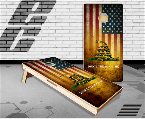 Don't Tread On Me American flag 2 Cornhole Boards