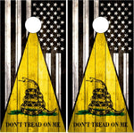 Don't Tread On Me Black Flag 2 UV Direct Print Cornhole Tops