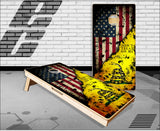 Don't Tread On Me Flag Grunge Cornhole Boards