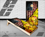 Don't Tread On Me Skull Flag Grunge Cornhole Boards