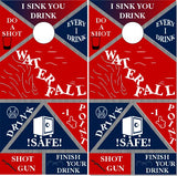 Drinking Game Waterfall Red White Blue UV Direct Print Cornhole Tops