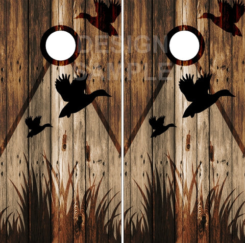 Duck Hunting Wood Cornhole Wrap