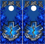 EMS Blue Flames Cornhole Wrap