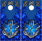 EMS Blue Flames Cornhole Wrap