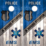 EMS Police Wood Cornhole Tops