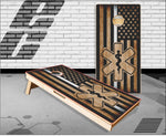 EMS Thin White Line Burnt Flag Cornhole Boards