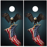 Eagle Carrying American Flag UV Direct Print Cornhole Tops