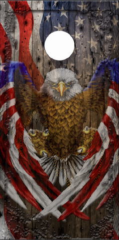 Eagle Claws American Flag Wood UV Direct Print Cornhole Tops
