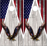 Eagle Flight Wood Flag Cornhole Tops