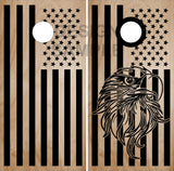 Eagle Head Flag Wood Cornhole Tops