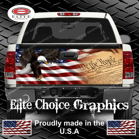 Eagle constitution American Flag Tailgate Wrap