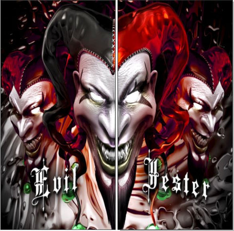 Evil Jester Clown 2 UV Direct Print Cornhole Tops