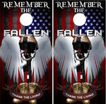 Fallen Heroes Flag Patriotic Cornhole Wrap