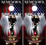 Fallen Heroes Flag Patriotic Cornhole Wrap