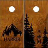 Family Name Trees Burl Cornhole Wrap