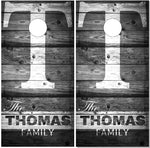 Family Name Wood Wash UV Direct Print Cornhole Tops