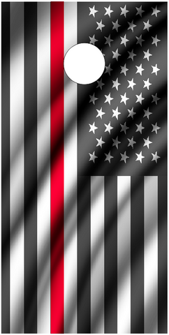 Firefighter American Flag UV Direct Print Cornhole Tops